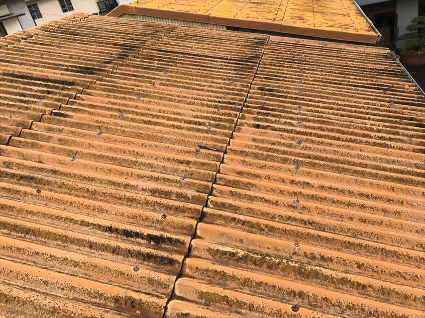 工場　スレート屋根　塗装