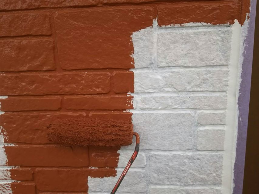 多治見市外壁塗り替えレンガ色