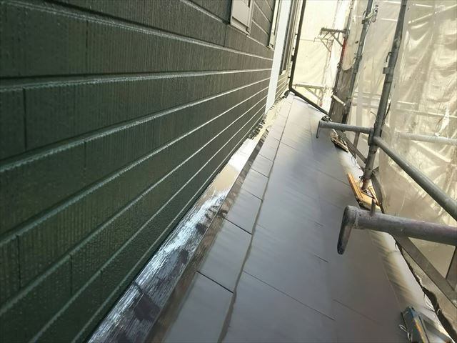 恵那市　屋根水切り塗装