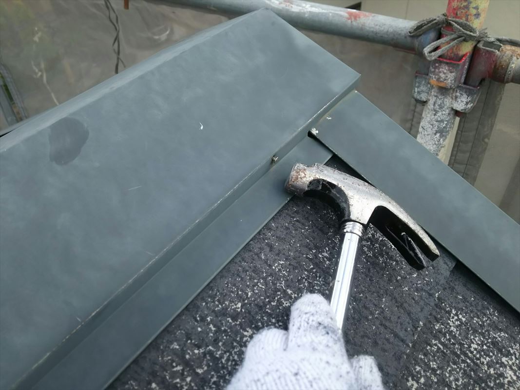 多治見　屋根塗装　釘の打ち込み　屋根の補修