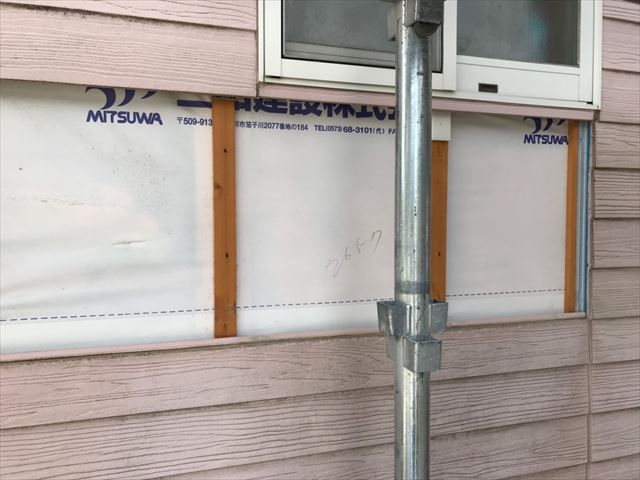 恵那市で外壁塗装　お風呂下サイディング貼り替え